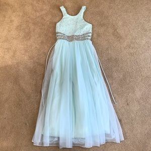 Long blue formal dress